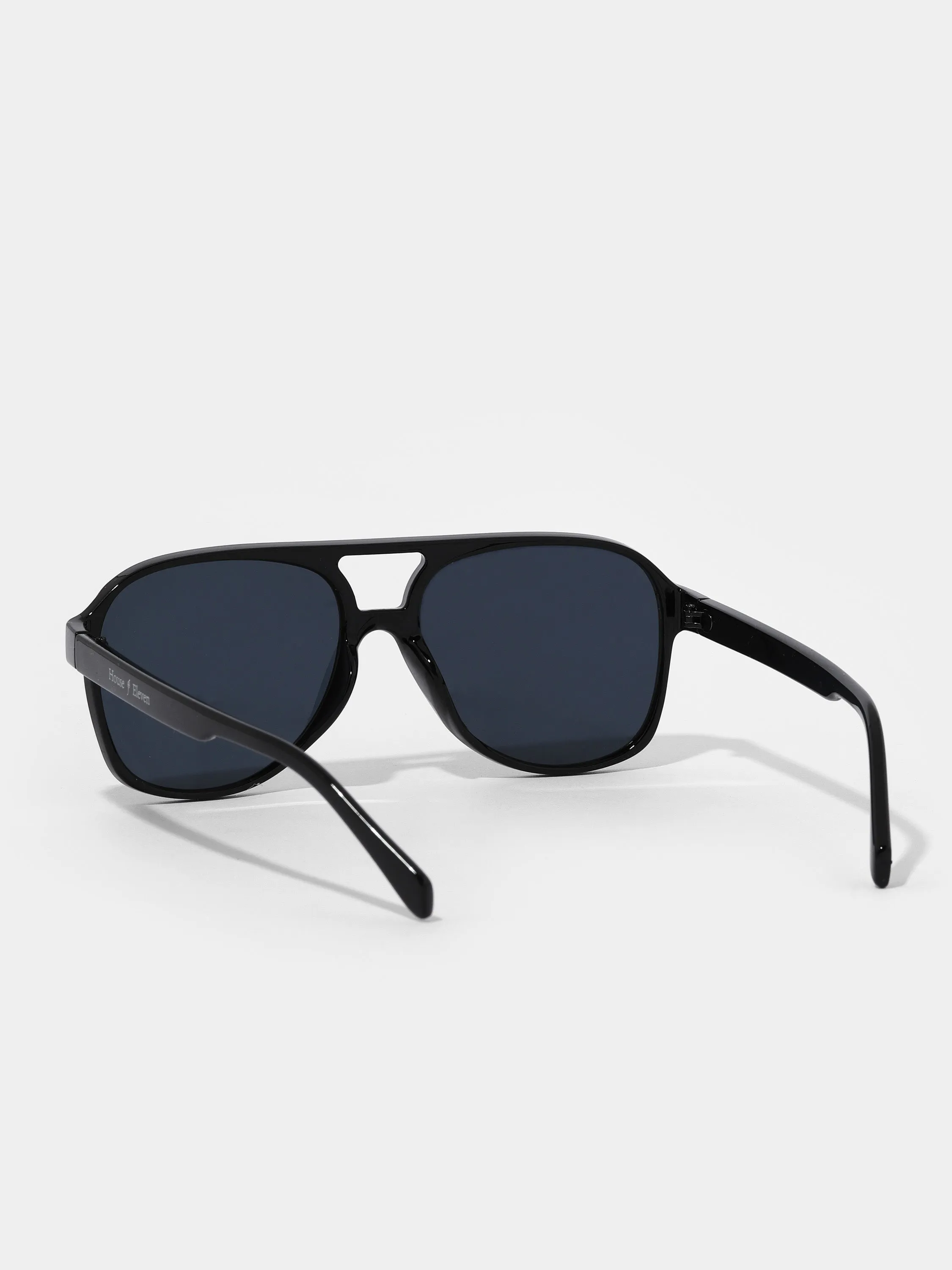 Black Retro Aviator Sunglasses