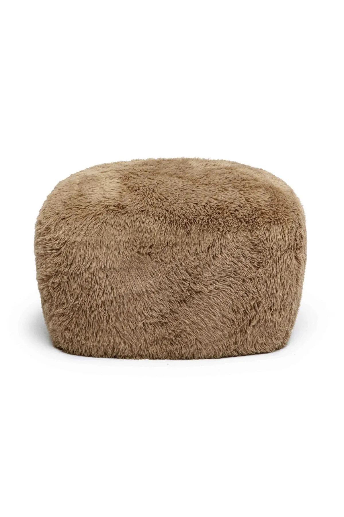 Britt Dark Taupe Vegan Shearling Ottoman