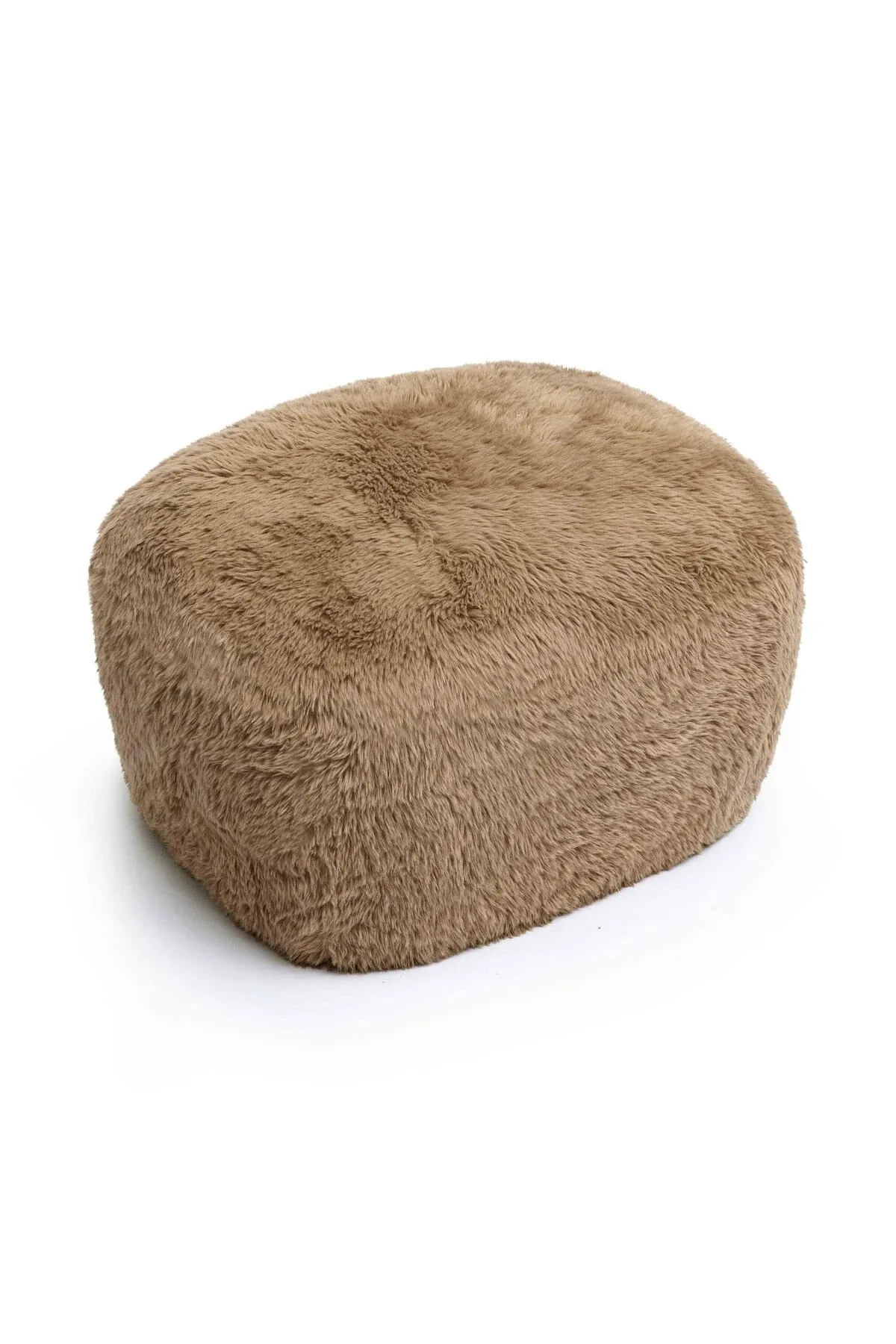 Britt Dark Taupe Vegan Shearling Ottoman