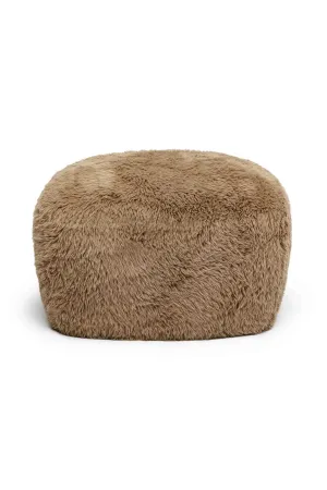 Britt Dark Taupe Vegan Shearling Ottoman