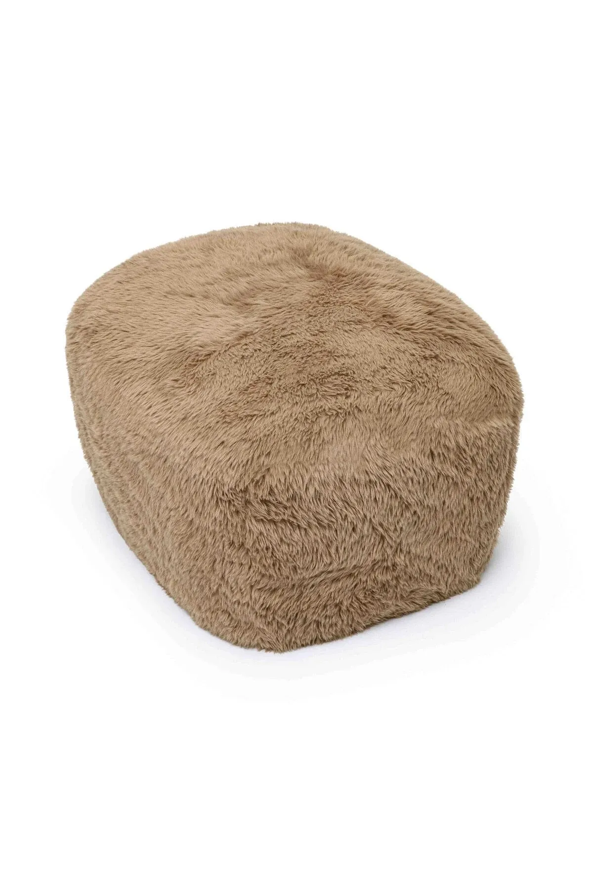 Britt Dark Taupe Vegan Shearling Ottoman