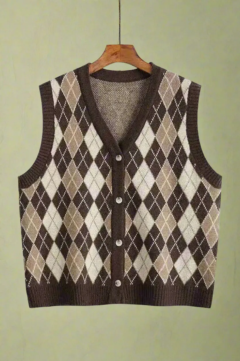 Classic Argyle Knit Vest