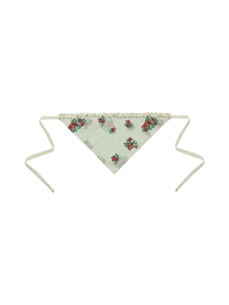 Flower Little Flower Retro Dress   Green Bandana Lolita