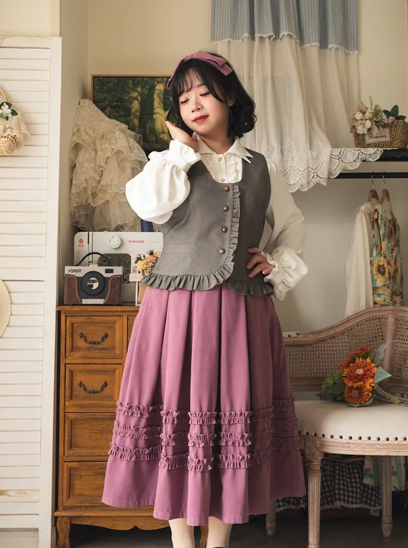 Forest Frilled Retro Vest Wardrobe Classic
