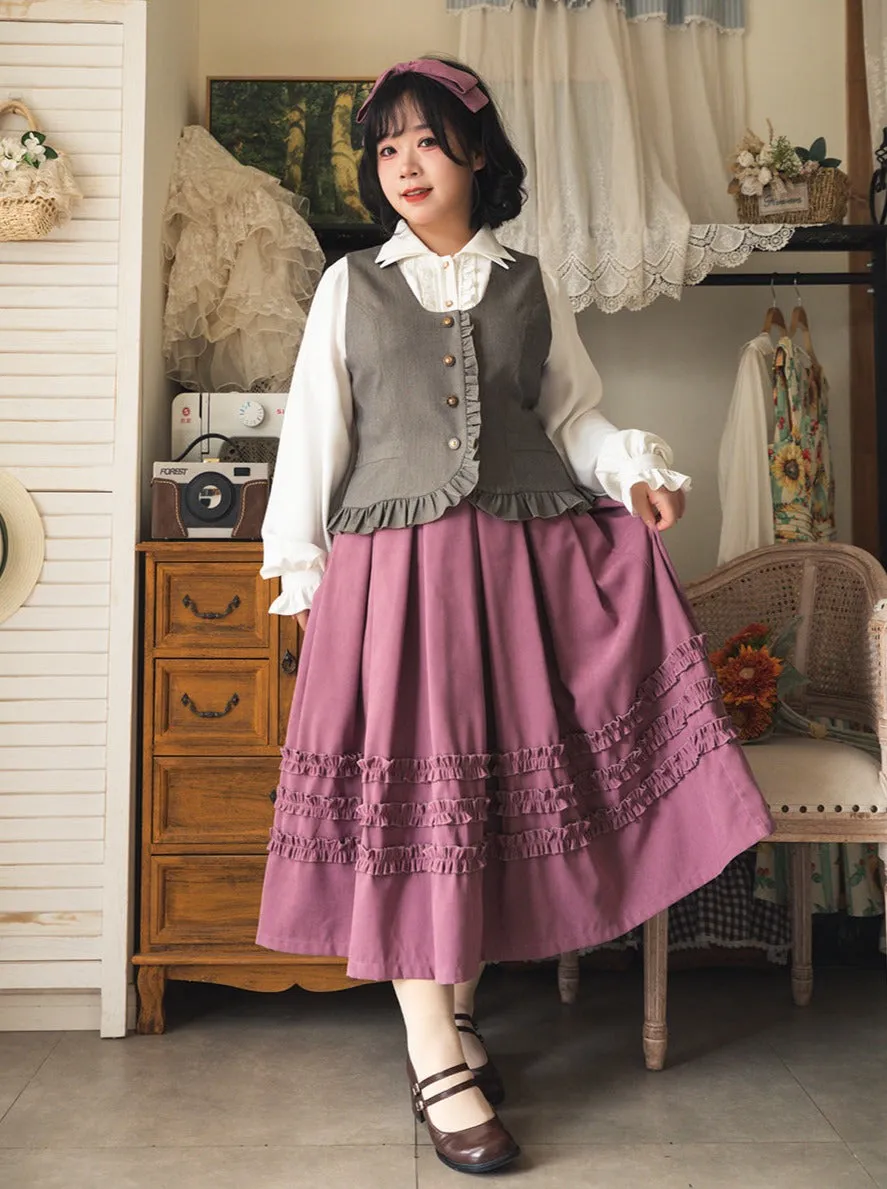 Forest Frilled Retro Vest Wardrobe Classic