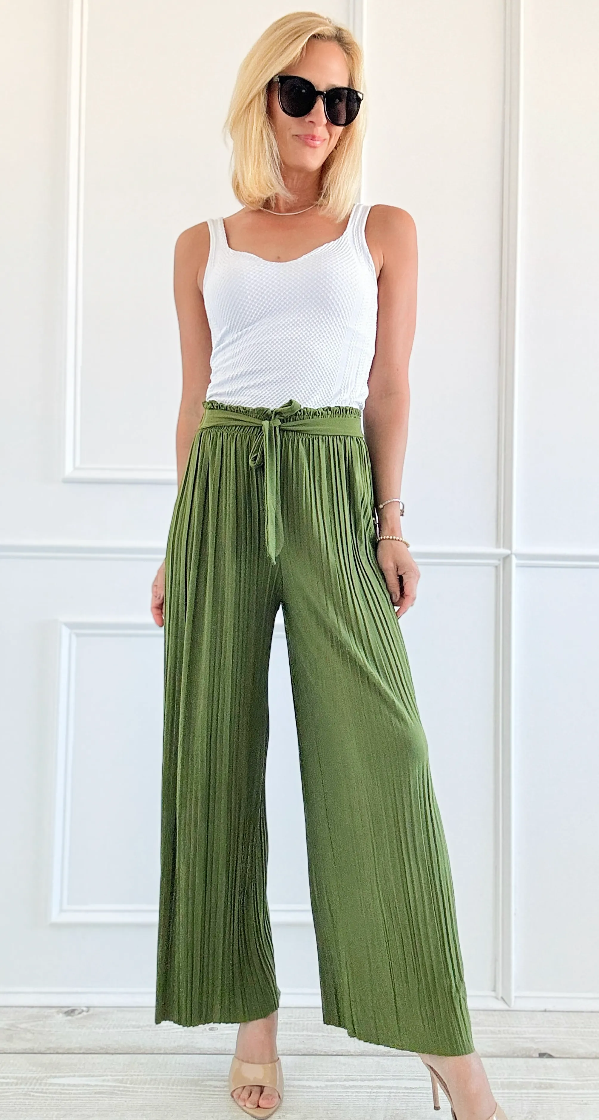 Garden Luxe Wide Leg Pants - Cactus