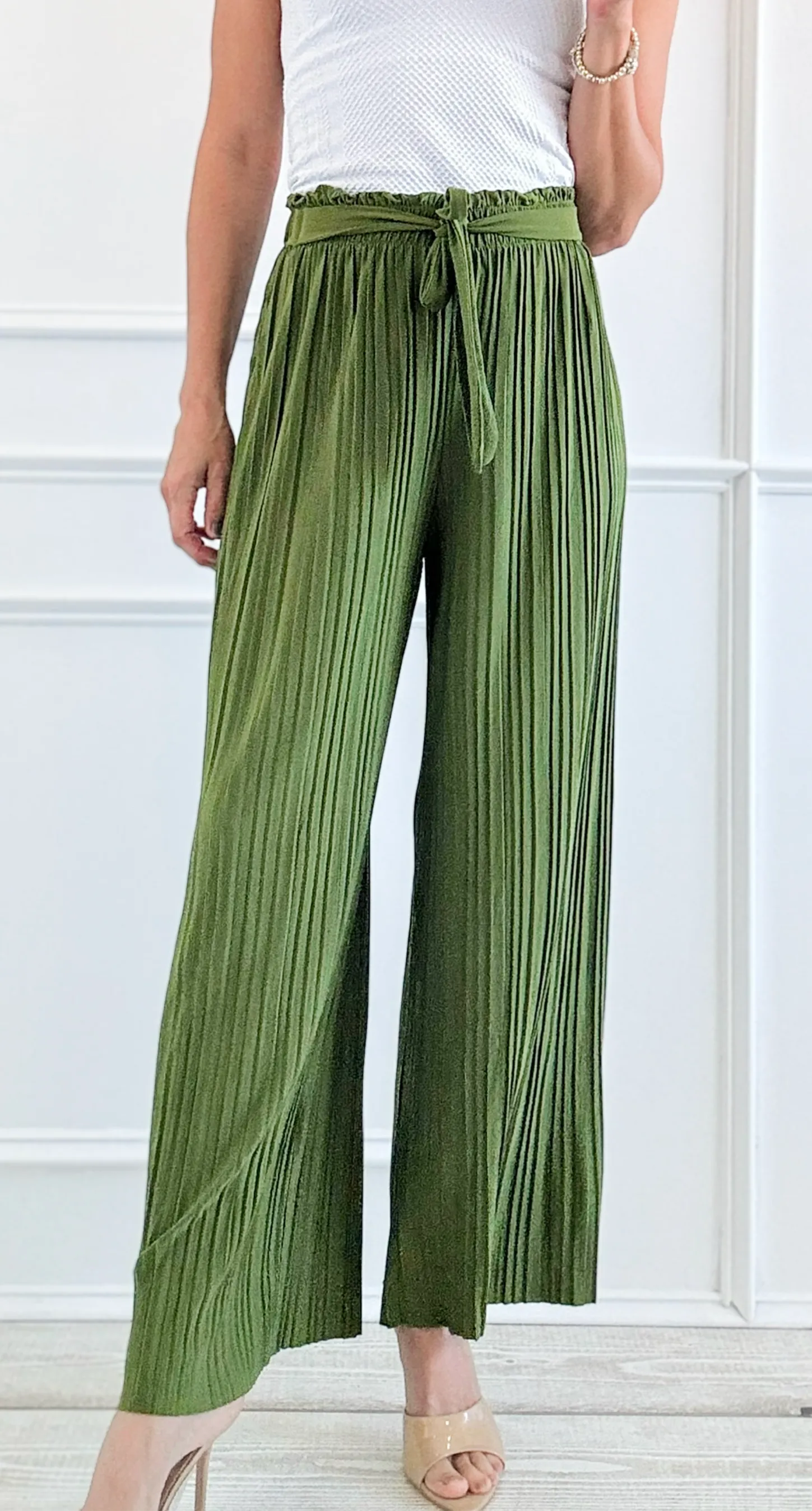 Garden Luxe Wide Leg Pants - Cactus