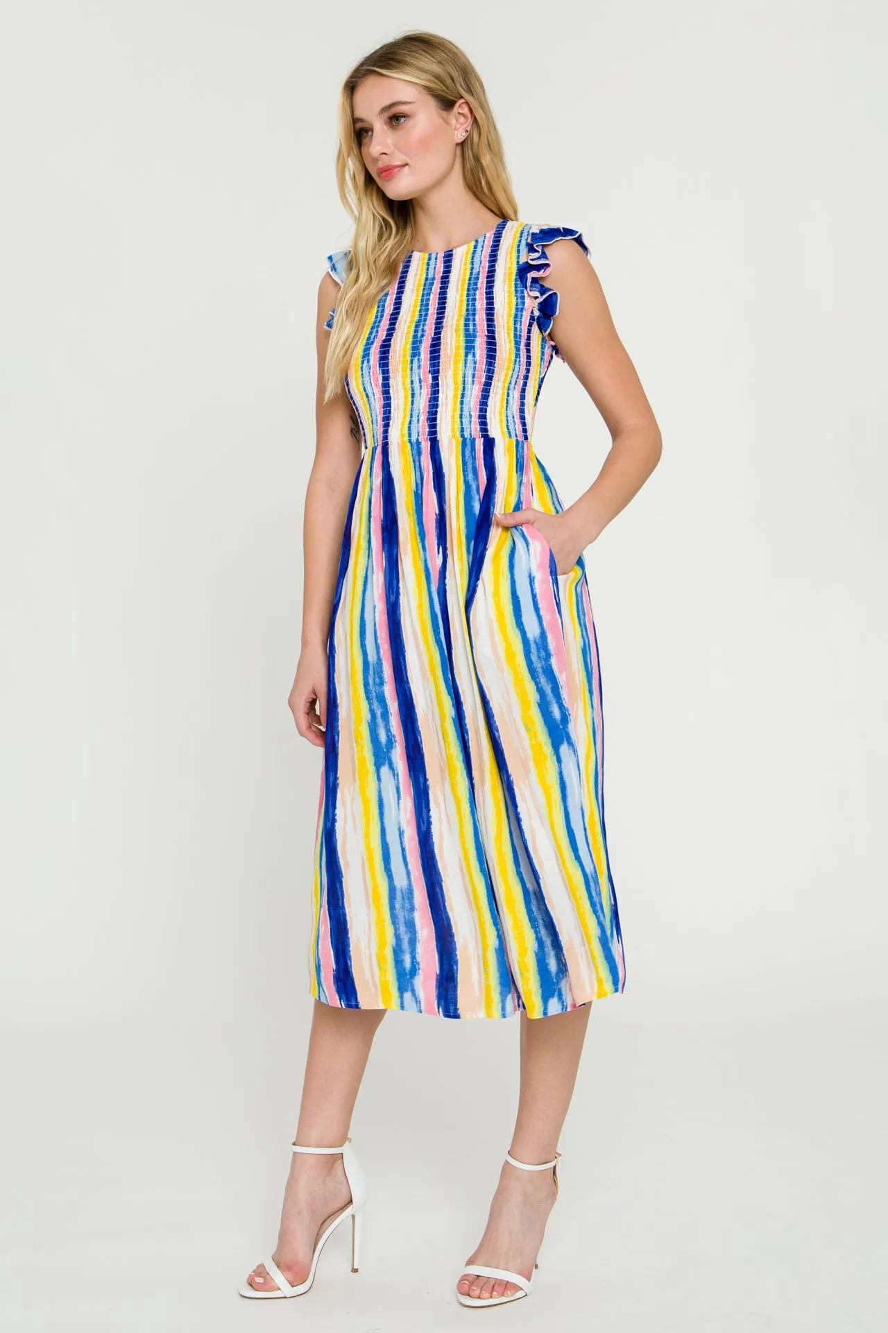 Multi Stripe Midi Dress
