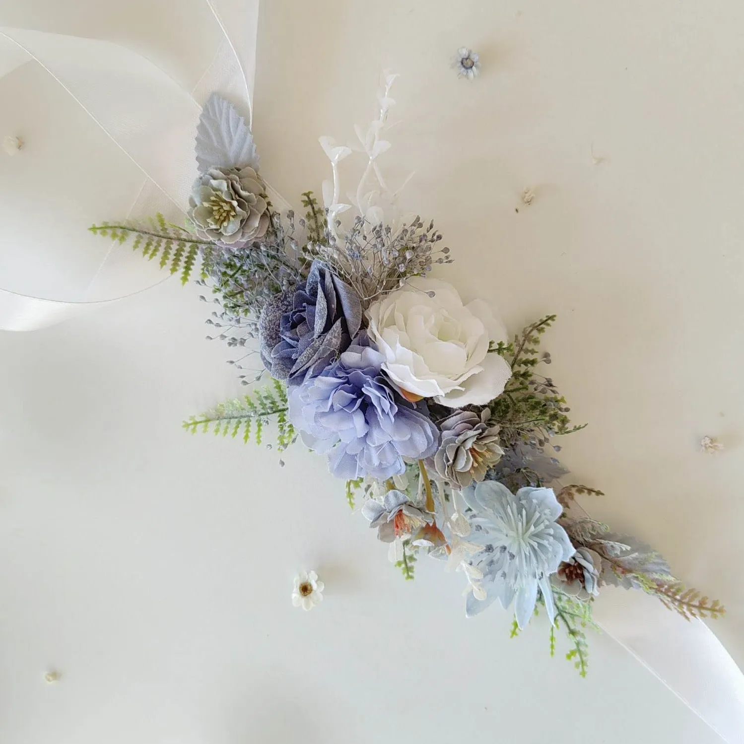 Romantic blue flower belt