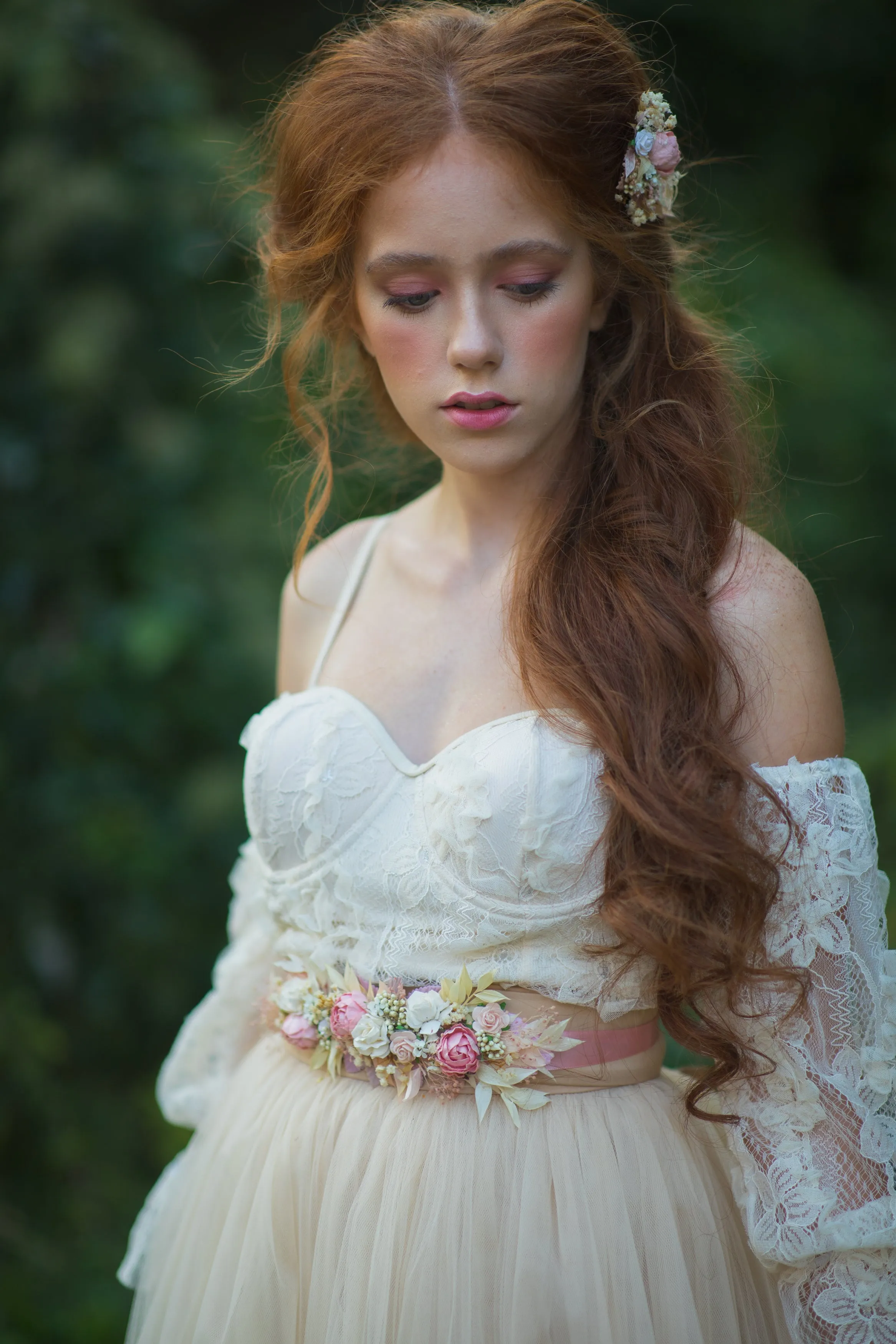 Romantic blush and ivory belt