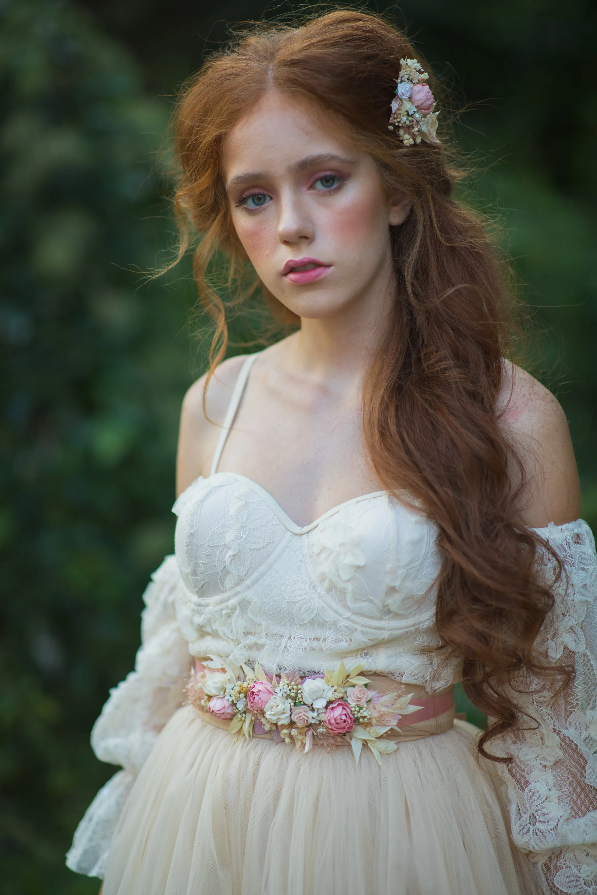 Romantic blush and ivory belt