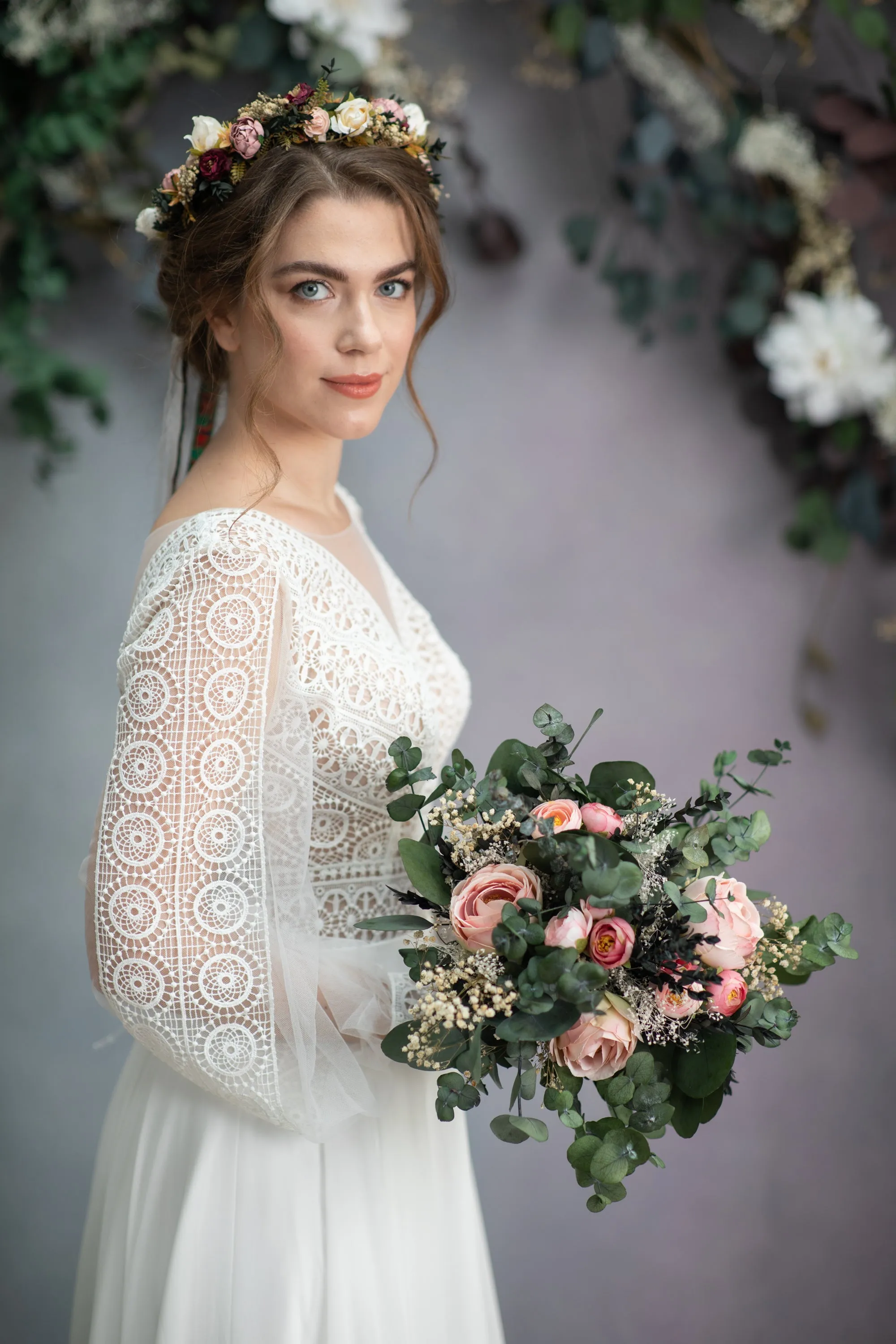 Romantic peach blush flower bouquet