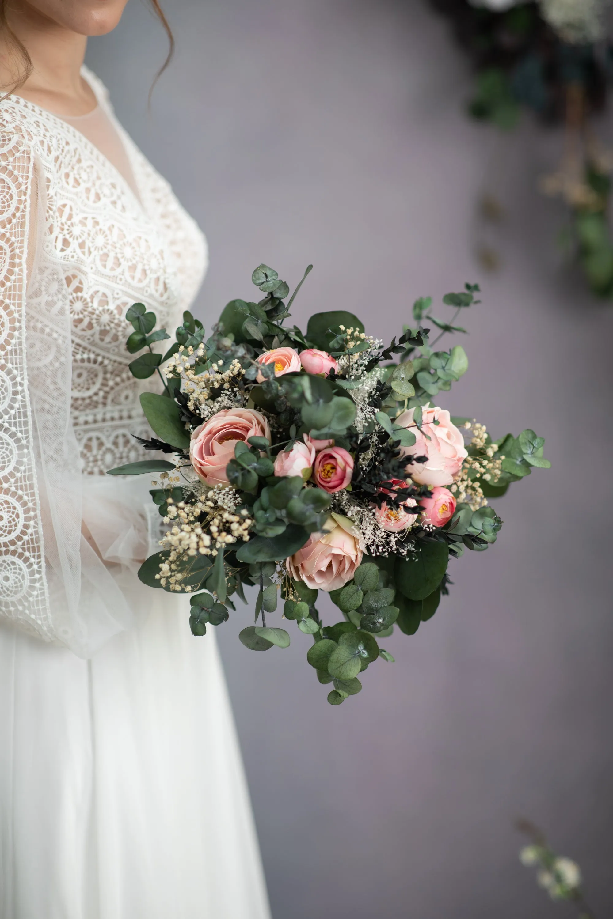 Romantic peach blush flower bouquet