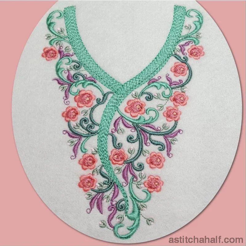 Romantic Roses Neckline Embroidery Collection