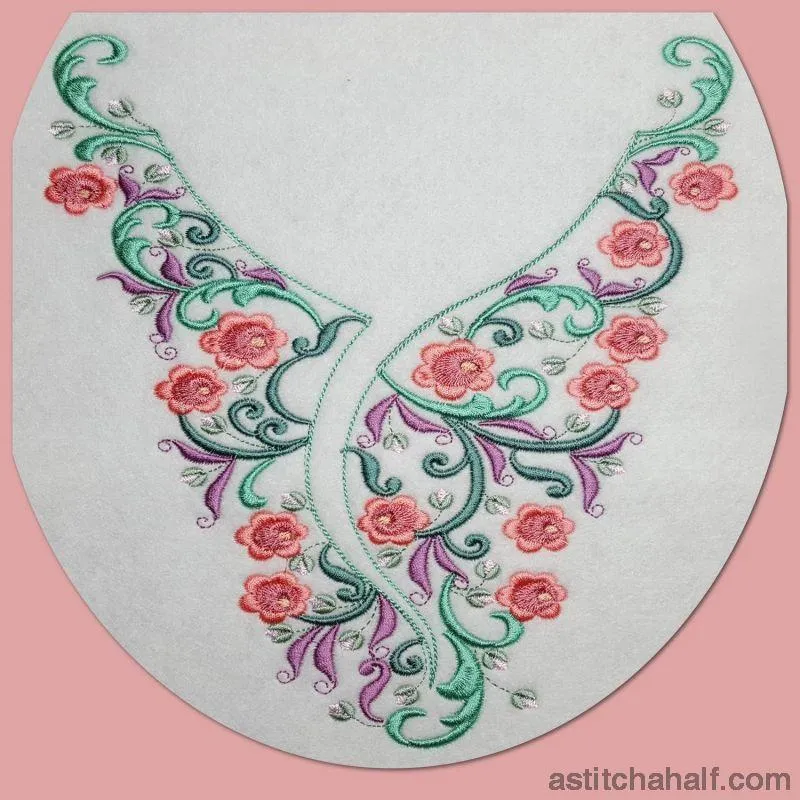 Romantic Roses Neckline Embroidery Collection
