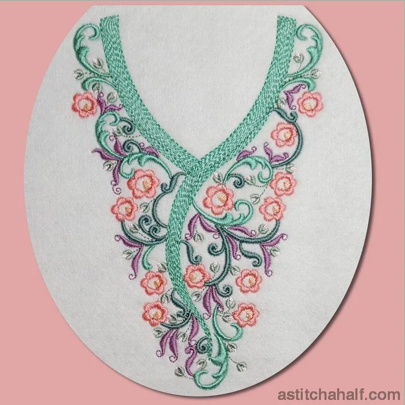 Romantic Roses Neckline Embroidery Collection