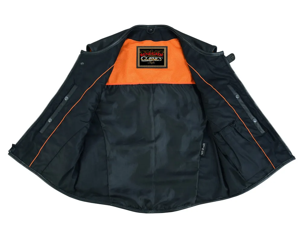 Silent Strike Black Leather SWAT Style Motorcycle Vest