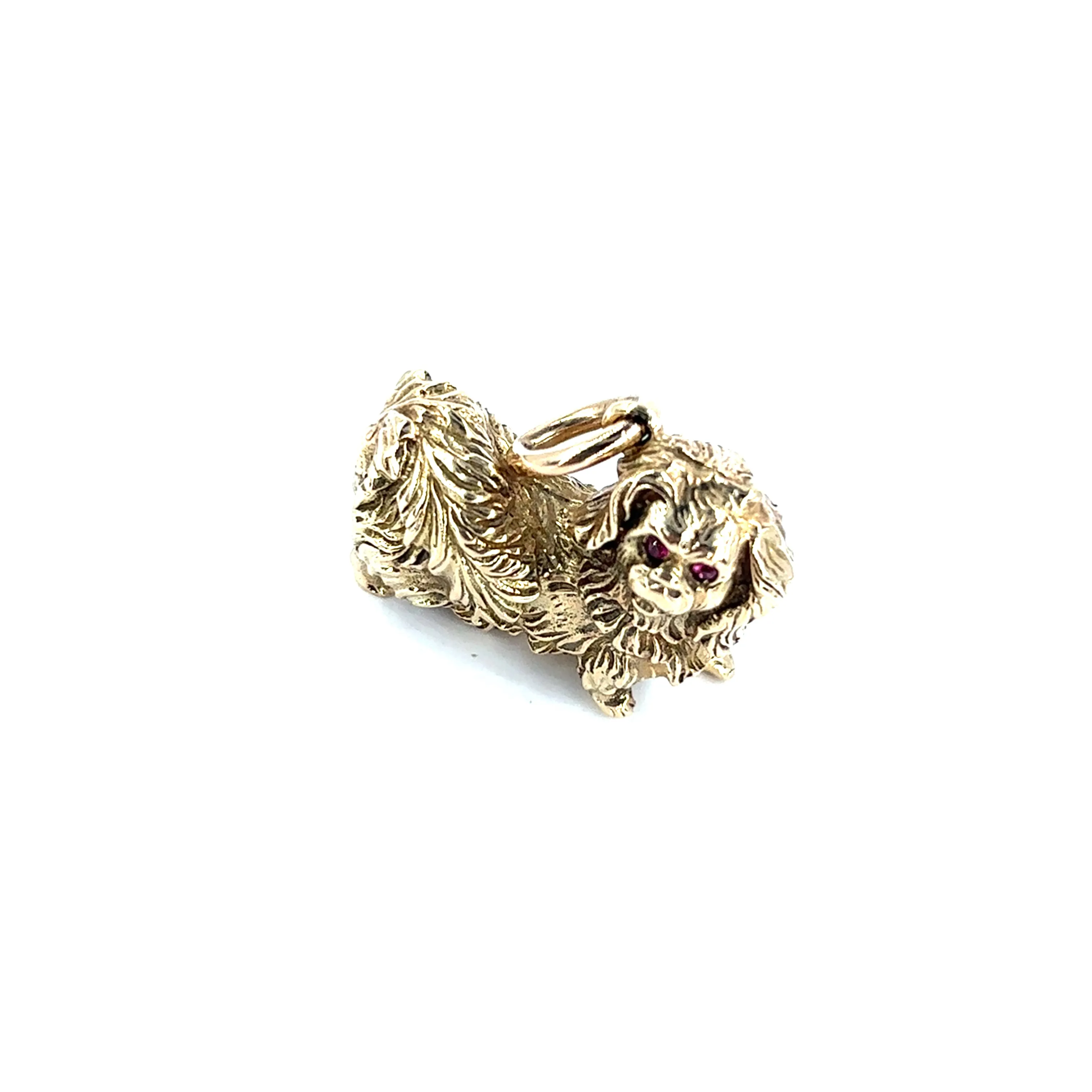 Unisex 9ct Yellow Gold Spaniel Pendant - 10.3G
