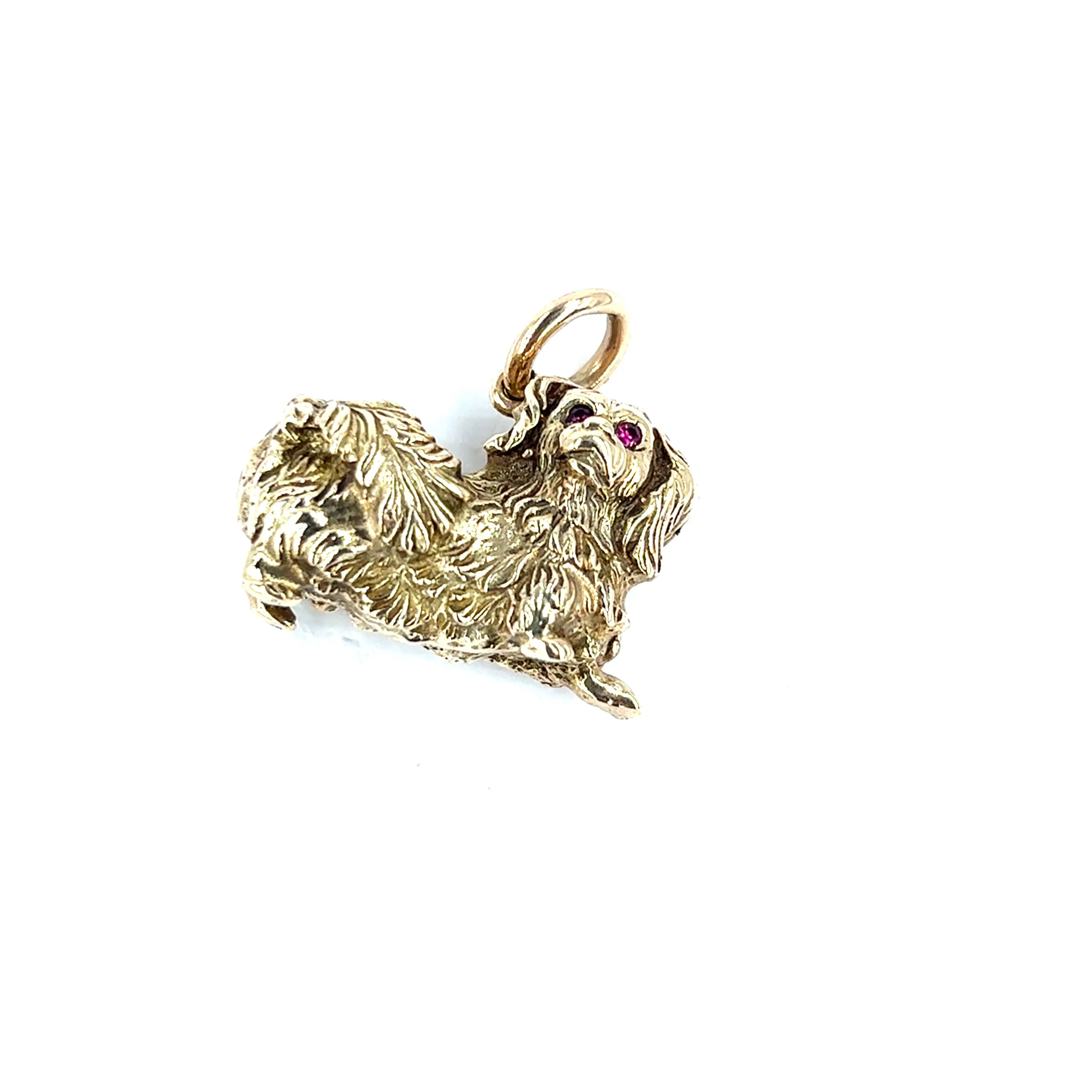 Unisex 9ct Yellow Gold Spaniel Pendant - 10.3G