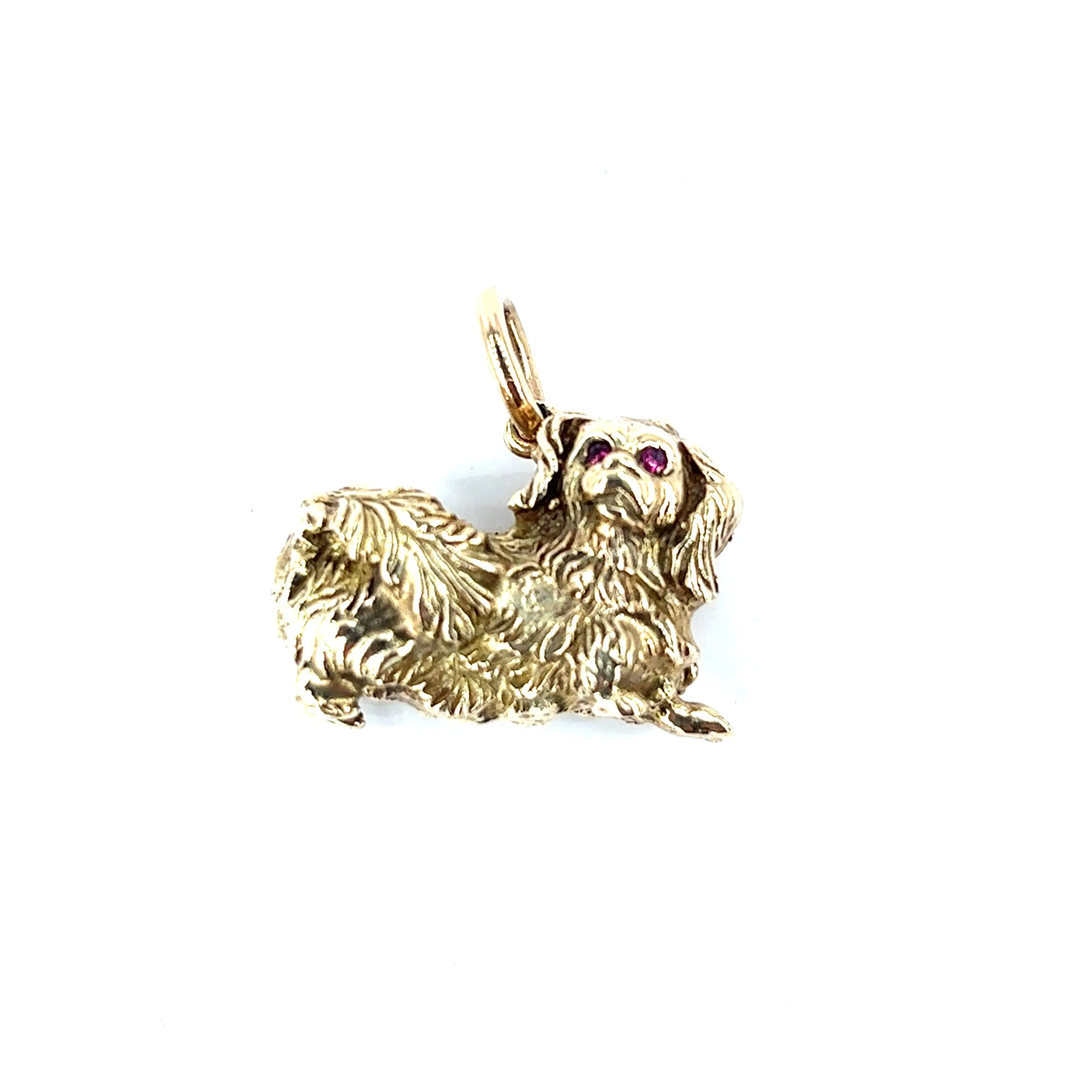 Unisex 9ct Yellow Gold Spaniel Pendant - 10.3G
