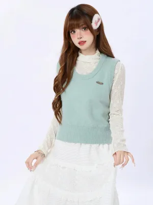 Vest Knit Solid Color