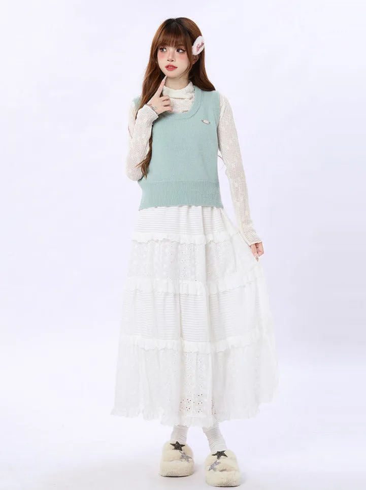 Vest Knit Solid Color