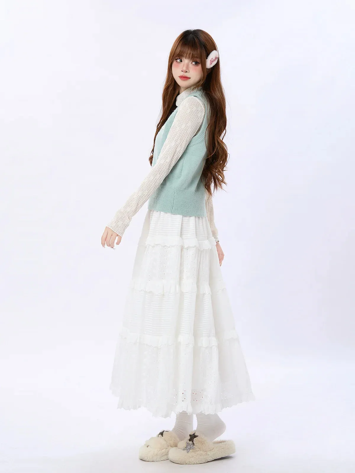 Vest Knit Solid Color