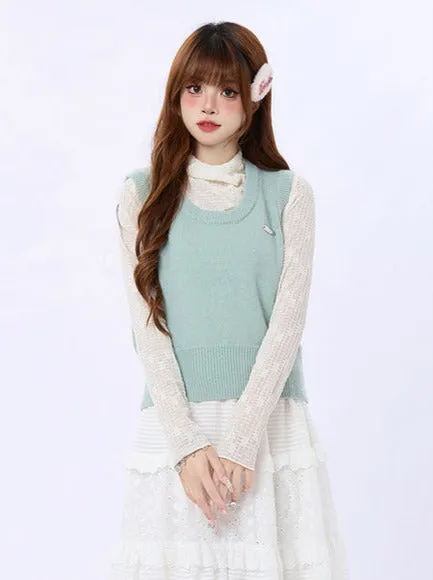 Vest Knit Solid Color