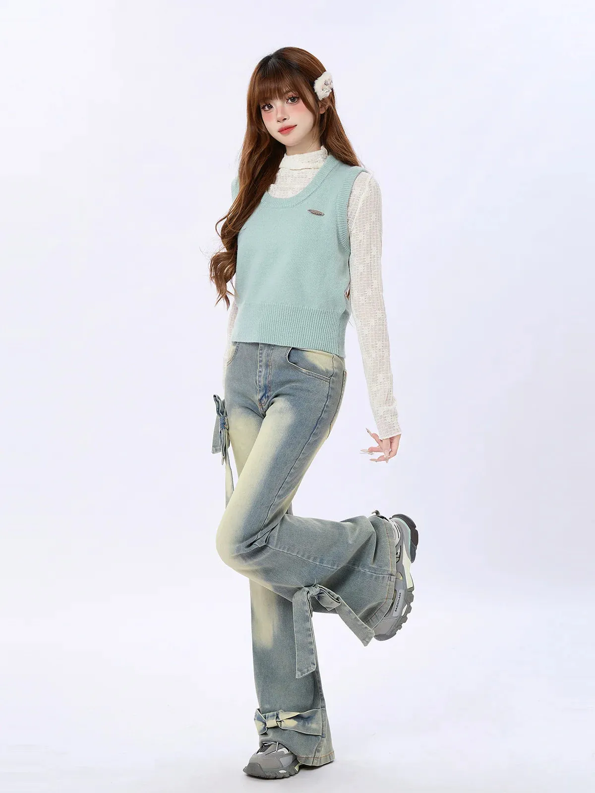 Vest Knit Solid Color