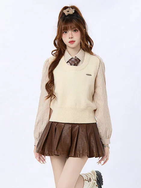 Vest Knit Solid Color