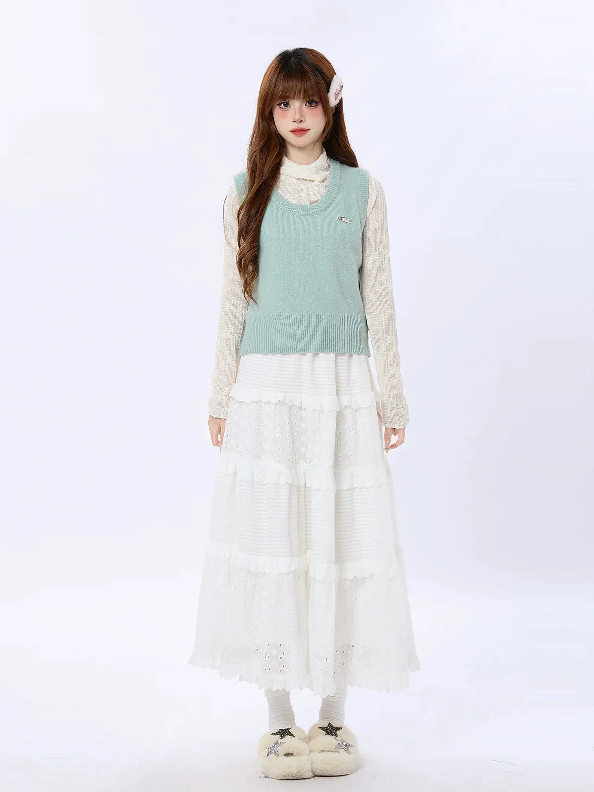 Vest Knit Solid Color